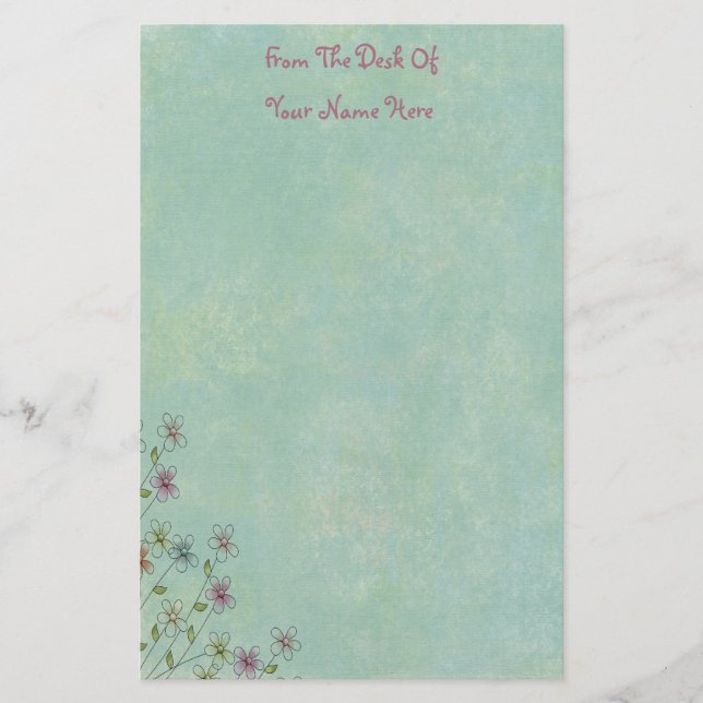 Spring Time Flowers Stationery (Front)