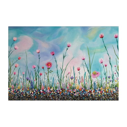 SPRING TIME IN BLOOM Oil Painting  Acrylic Print