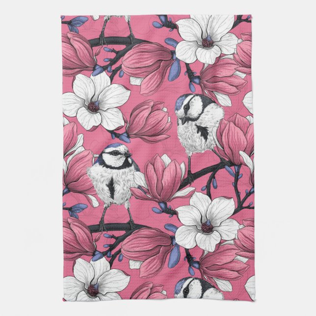 Spring time in pink kitchen towel (Vertical)