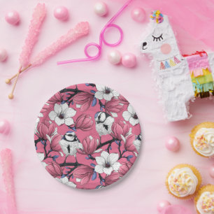 Spring time in pink paper plates