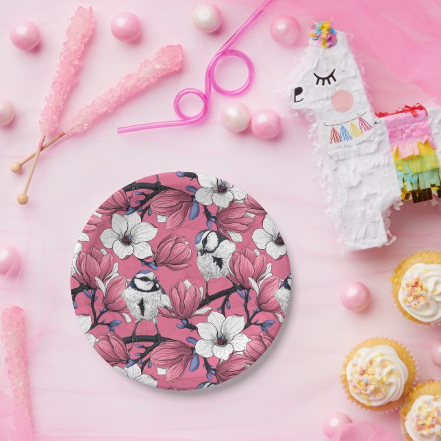 Spring time in pink paper plates (Party)