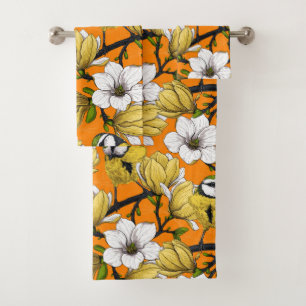 Spring time in yellow bath towel set