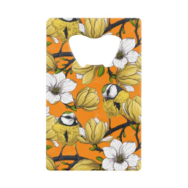 Spring time in yellow credit card bottle opener (Front)