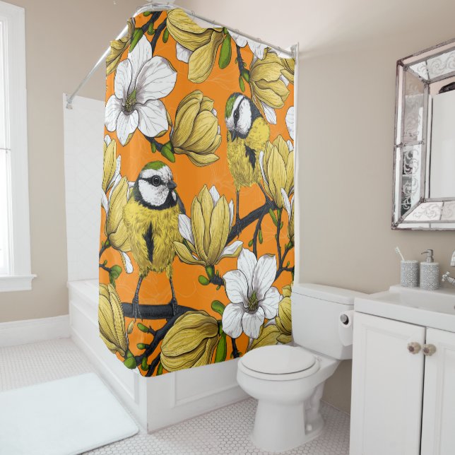 Spring time in yellow shower curtain (In Situ)