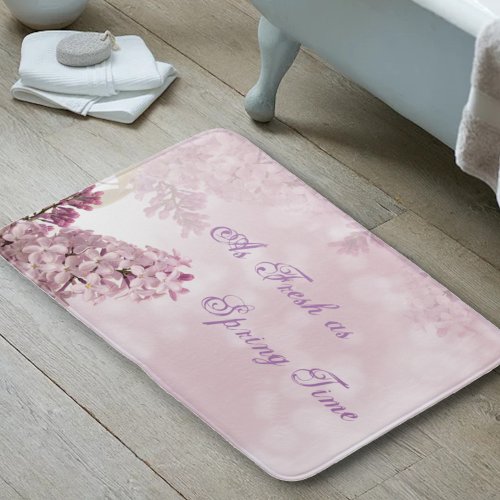 Spring Time Lilac Blossom Soft Pink Flower Bath Mat