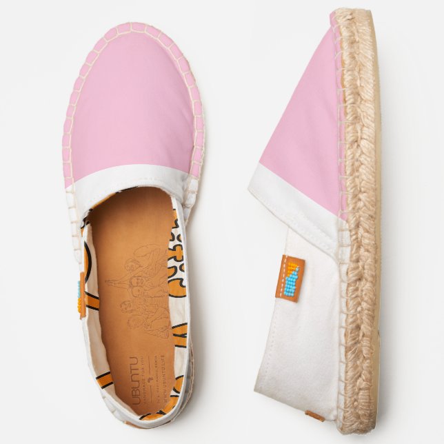 Spring Time Pink White Afridrille Canvas Slip On  (Side)