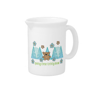 Spring time Teddy bear Drink Pitcher