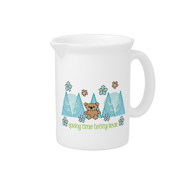 Spring time Teddy bear Drink Pitcher (Right)