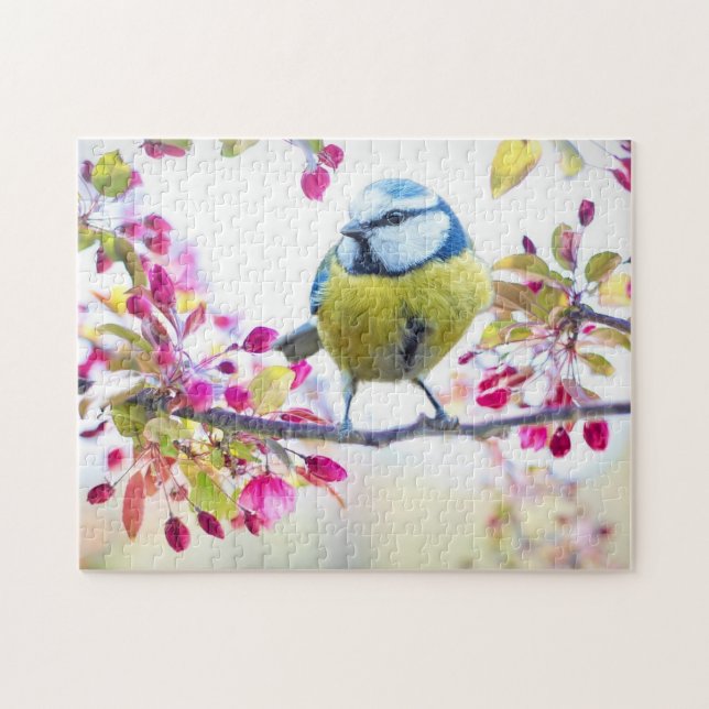 Spring Tit Bird Spring Blue Nature Branch Jigsaw P Puzzle (Horizontal)