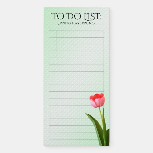 Spring To Do List _ Pink Tulip Floral Photography Magnetic Notepad