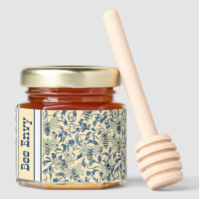 Spring Toile Honey Jar Favors (Front)