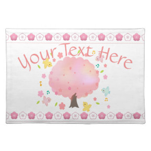 Spring Tree & Birds Custom Cloth Placemat