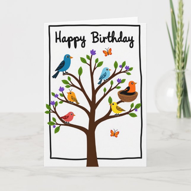 Spring Tree Birthday Card (Front)