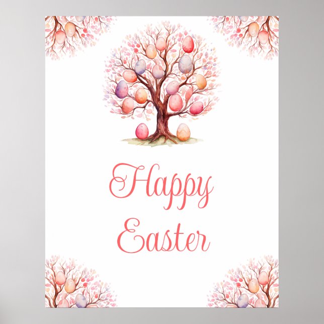 Spring Tree Easter Egg Hunt Poster (Front)