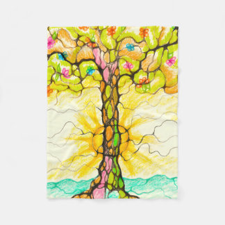 Spring tree fleece blanket