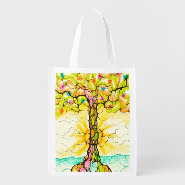 Spring tree grocery bag (Front)
