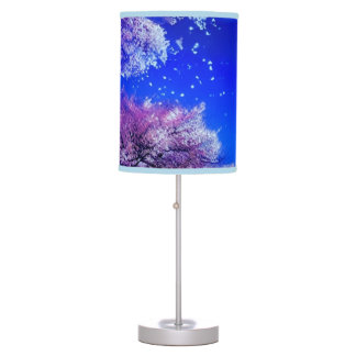 Spring tree, moon, blue sky. table lamp