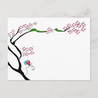 Spring tree on a postcard