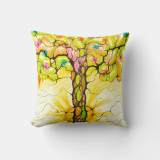 Spring tree throw pillow