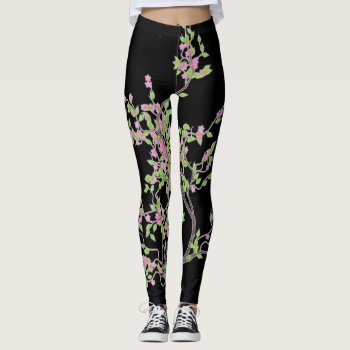 Spring Tree With Flowers Leggings by Kathys_Gallery at Zazzle