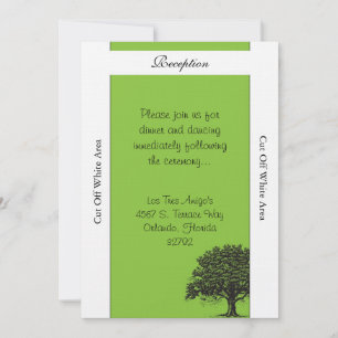 Spring Treee Green/Black Wedding Reception Card