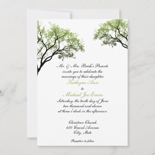 Spring Trees Wedding Invitation
