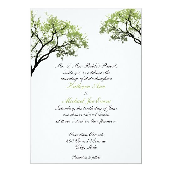 Spring Trees Wedding Invitation