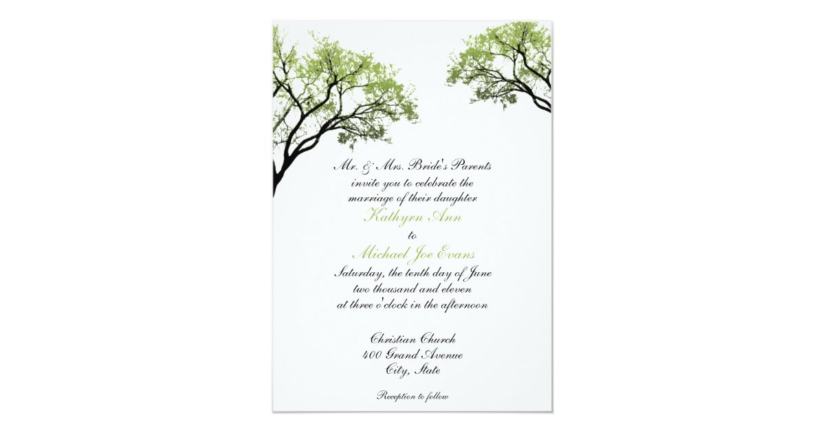 Spring Trees Wedding Invitation | Zazzle