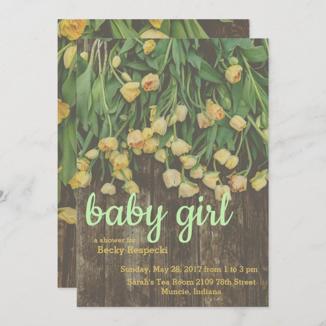Spring Tulip Baby Shower Invitation (Front/Back)
