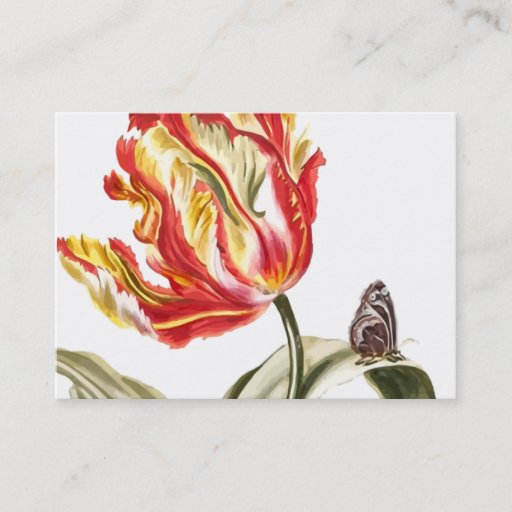 Customizable Spring Tulip Butterfly Floral Alternative Health Business Cards