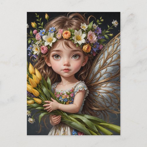 Spring Tulip Fairy Postcard