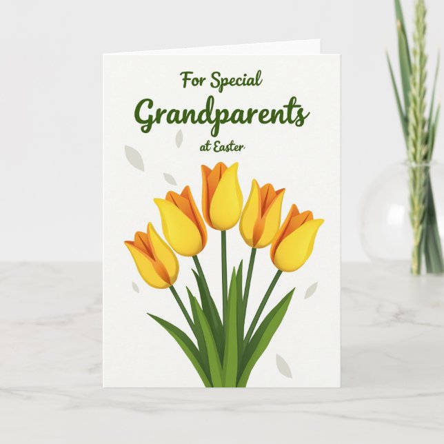 Spring Tulip Family Greeting Card (Front)