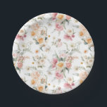 Spring Tulip Flower Paper Plates<br><div class="desc">These paper plates have an all-over pink watercolor flower pattern.</div>