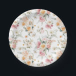 Spring Tulip Flower Paper Plates<br><div class="desc">These paper plates have an all-over pink watercolor flower pattern.</div>