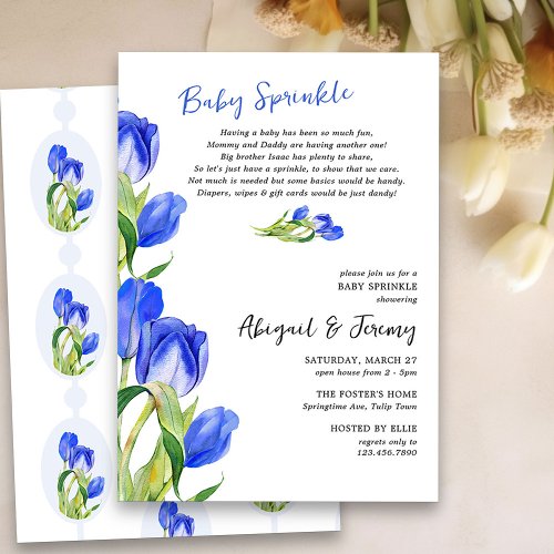 Spring Tulip Flowers 2nd Child Baby Sprinkle Invitation