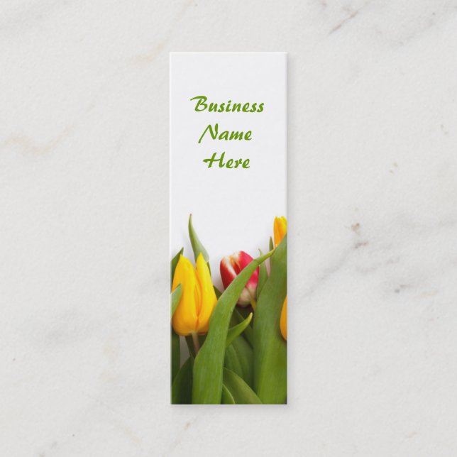 Spring Tulip Garden Bookmark Business Cards (Front)