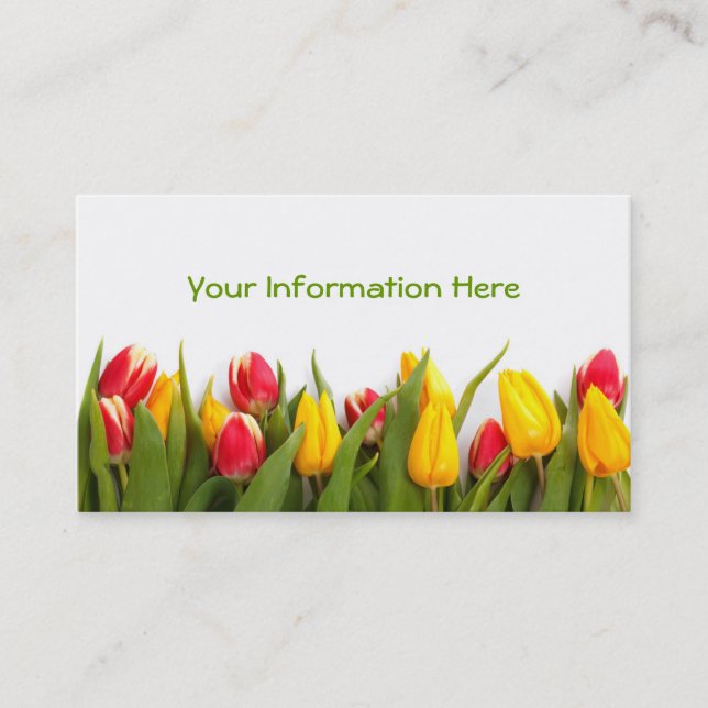Spring Tulip Garden Business Cards (Front)