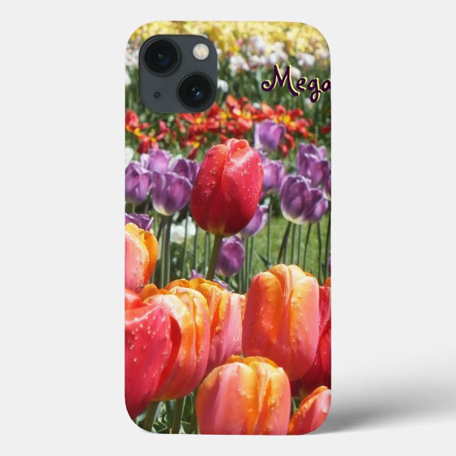 Spring Tulip Garden iPad Case -Personalize (Back)