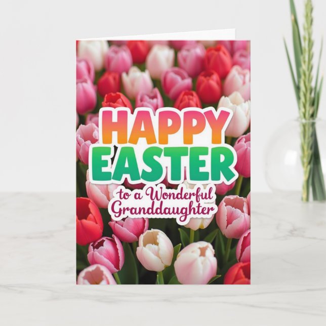 Spring Tulip Joyful Message Card (Front)