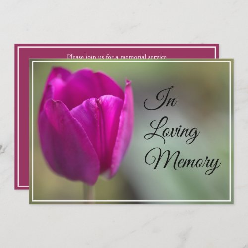 Spring Tulip Memorial Service Funeral Announcement