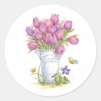 Spring Tulip Pail Stickers