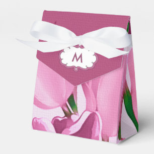 Spring Tulip Painting Custom Monogram Favor Boxes