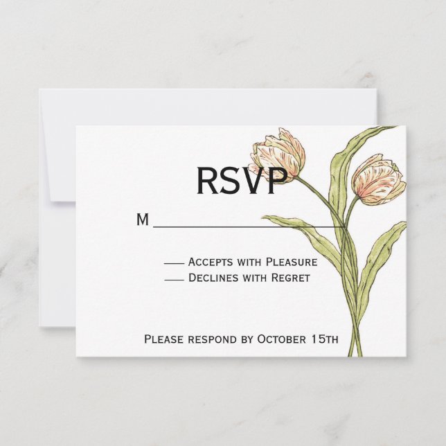 Spring Tulip RSVP (fully customizable) Card (Front)