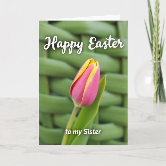Spring Tulip Sister Easter Card (Front)