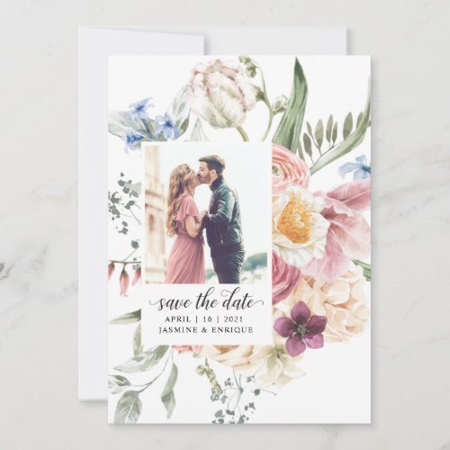Spring Tulip Watercolor Bouquet  Photo Save The D Save The Date