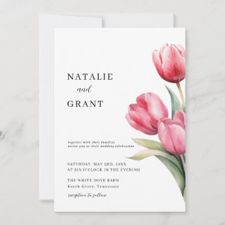 Spring Tulip Wedding Invitation
