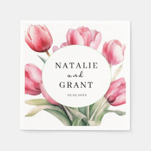 Spring Tulip Wedding Napkins