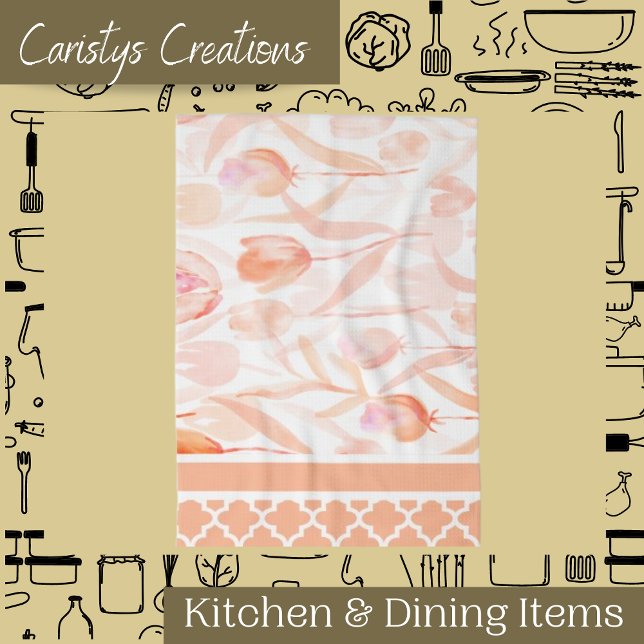 Spring Tulips and Mixed Patterns  Kitchen Towel (Creator Uploaded)