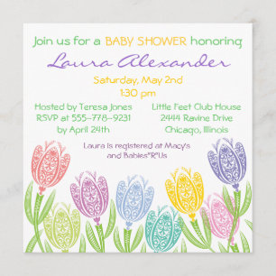 Spring Tulips - Baby Shower Invitation