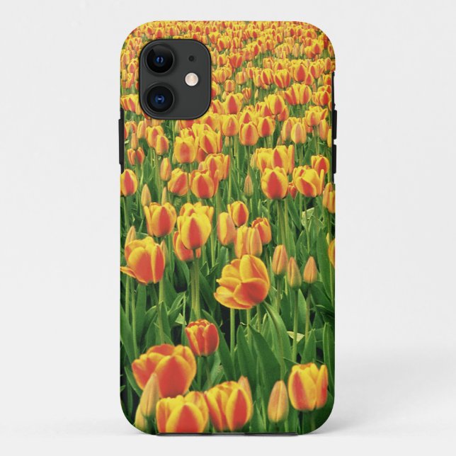 Spring tulips bloom in front of old barn. Case-Mate iPhone case (Back)